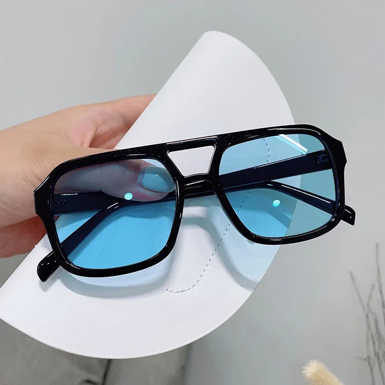 LMA 98062 Double Beam Square shades Retro Classic Men Sun glasses Designer Yellow Fashion Sunglasses UV400 Women 2024