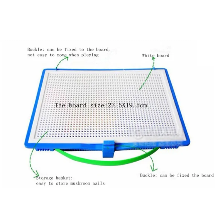 Children 350pcs Mushroom Nail Puzzle Didactical intelligent Games DIY Plastic Flashboard Children Educational Toy Jigsaw Puzzle