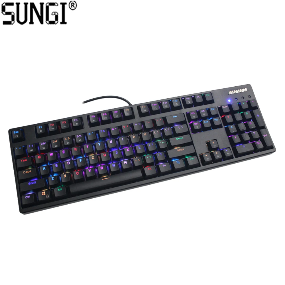 Дешевая цена 104 клавишная механическая клавиатура RGB светодиодная USB игровая механическая клавиатура