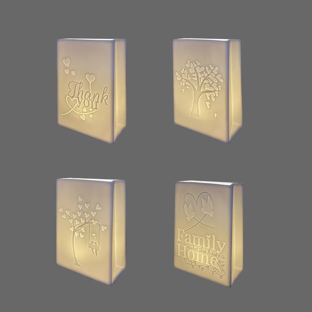 2021spring New Design porcelain flower pot with LED light ceramic design home decoration