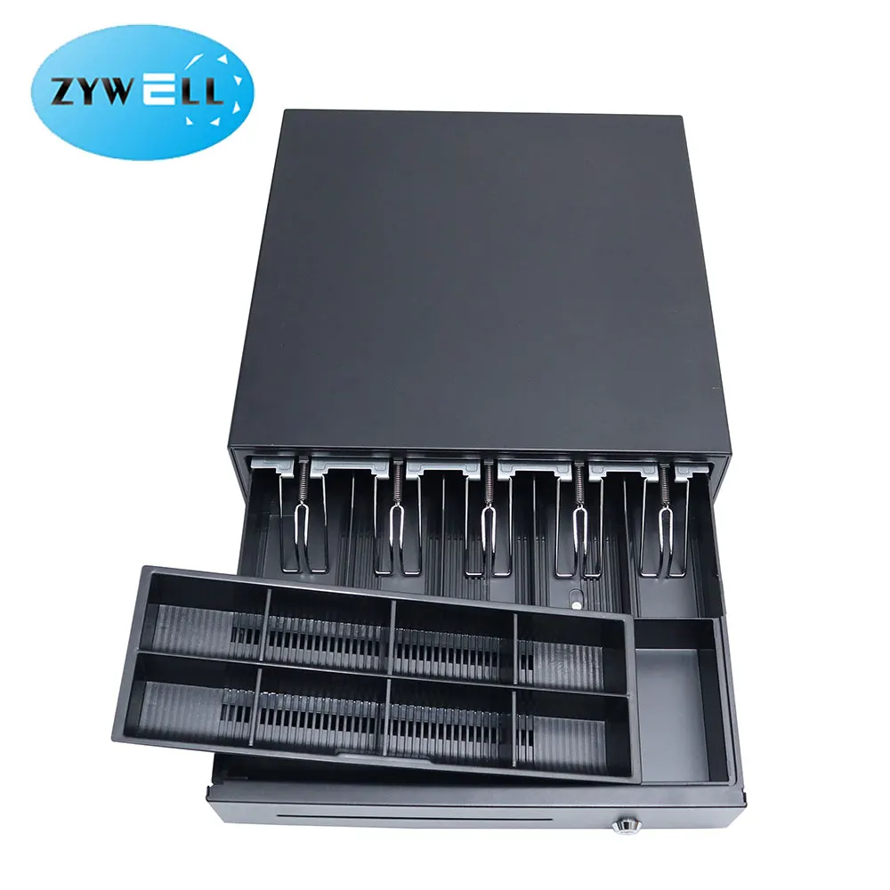 Zywell, 5 купюр, 8 монет, недорогой электронный кассовый аппарат для супермаркета, кассовый ящик для продажи