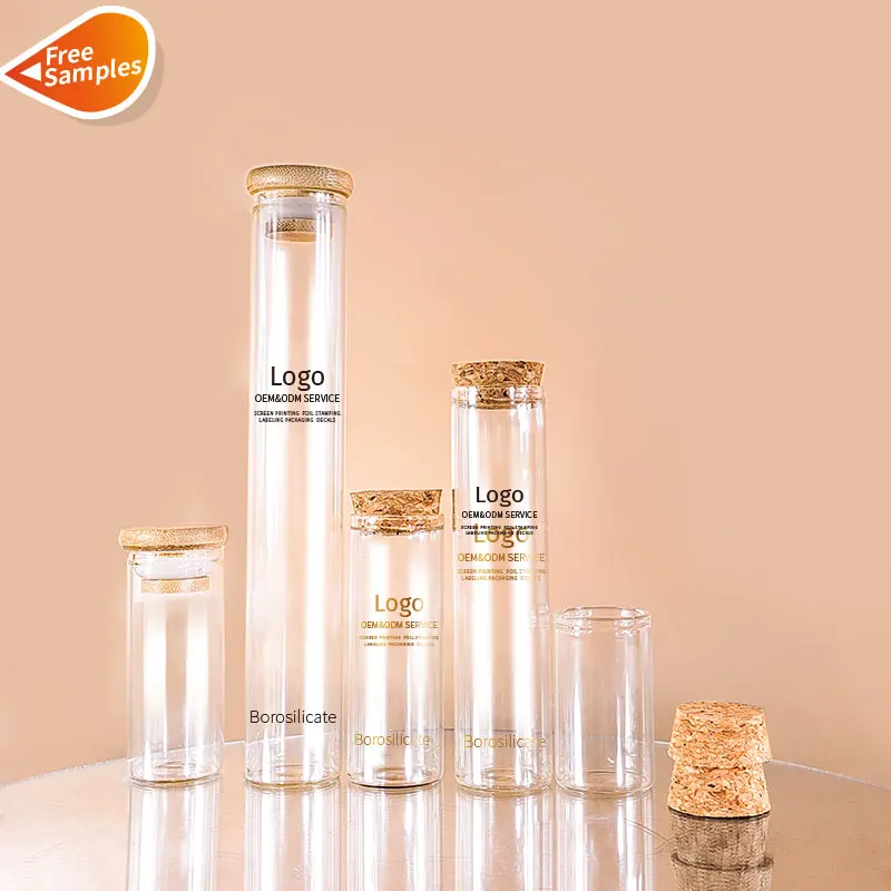 In Stock 30mm Diameter 15ml 25ml 50ml High Borosilicate Luxury Laboratory Use Glass Tube Test Tube Glass Vials with Cork