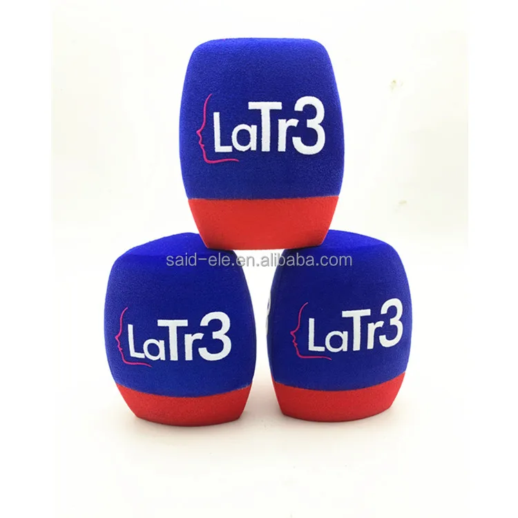 Europe FM radio studio channel mic sponge foam mic flags Windshield shapes cutflock finish printing