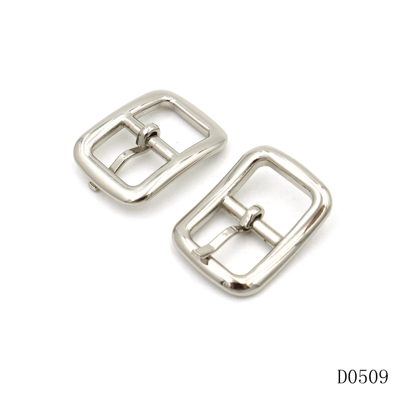 New design small 12mm curved pin buckle leather strap metal adjustable buckles