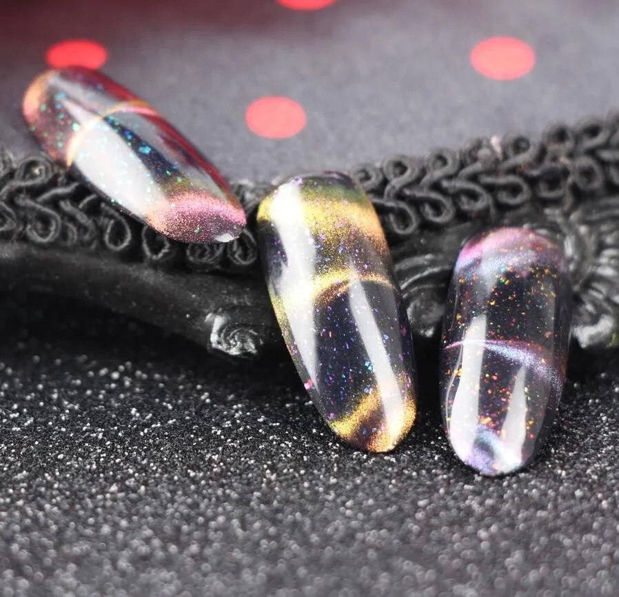 QSHY Custom Logo Private Label Soak Off Organic Resin Nail Art Painting 5D Starry Magic Cat Eye UV Curing Gel Nail Polish