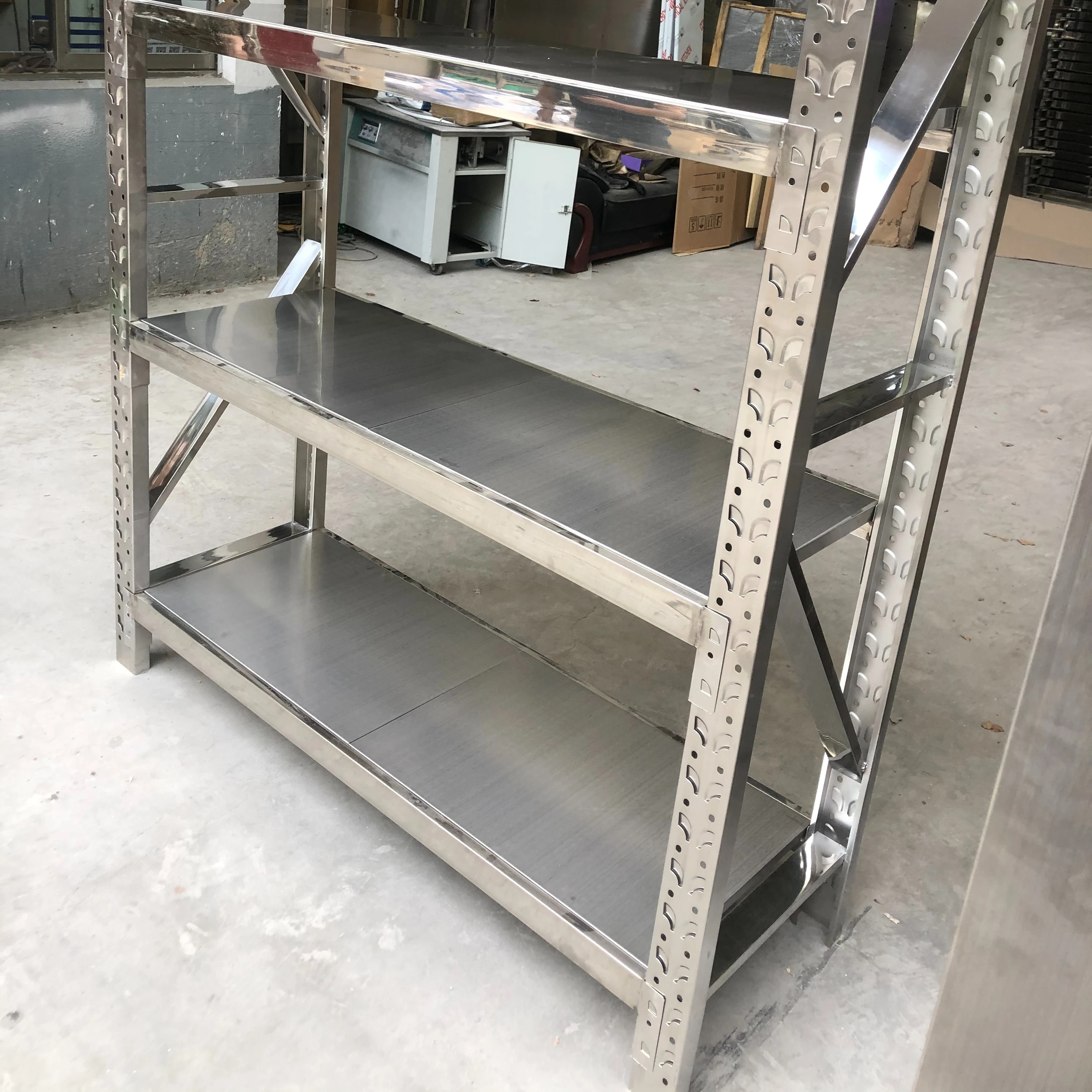 Stainless Steel Commercial Kitchen Storage Shelf Dish Rack Warehousing  Supermarket Shelves Industrial