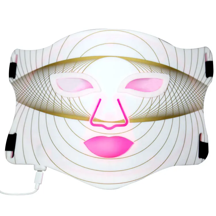 Top quality 732pcs LED light anti-aging Flexible soft medical-grade silicone facial mask cover infrared red light therapy mask