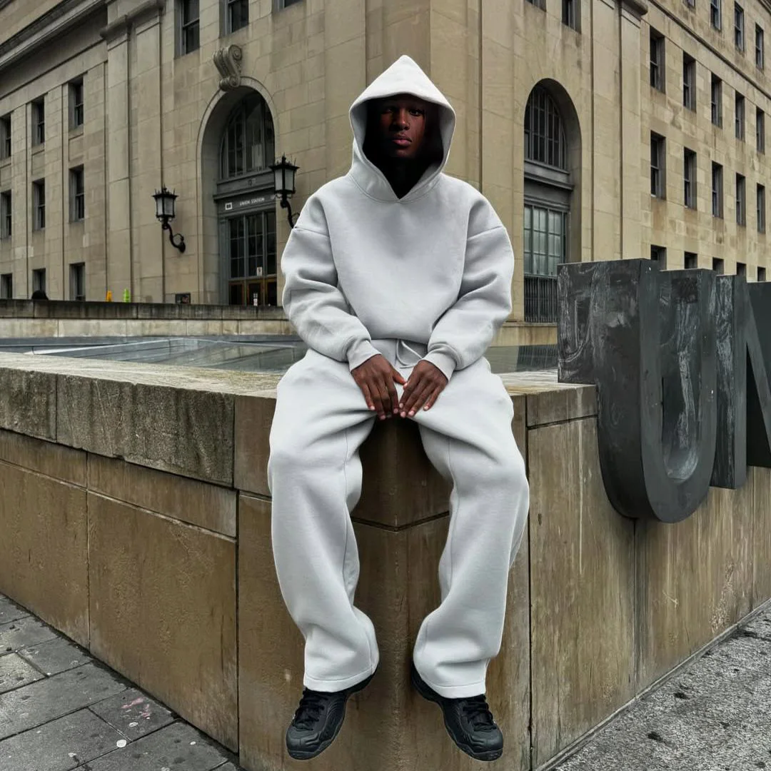 Custom Drop Shoulder High Quality Blank Thick Baggy Men Hoodies Unisex Heavyweight Oversized Boxy Cropped Fit Hoodie