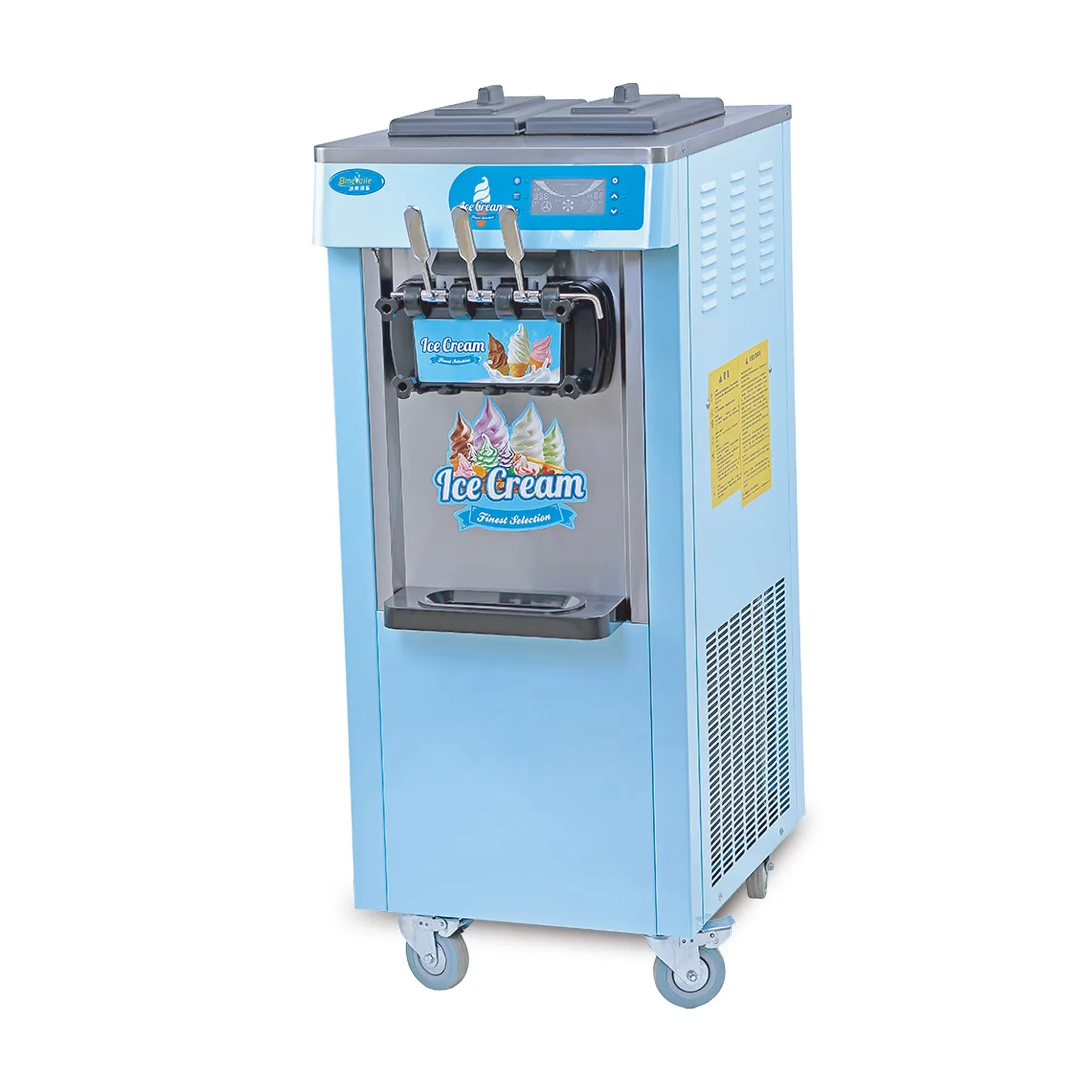 hot selling 3 flavor Floor Model machine ice cream with air pump  with double compressor system for sale