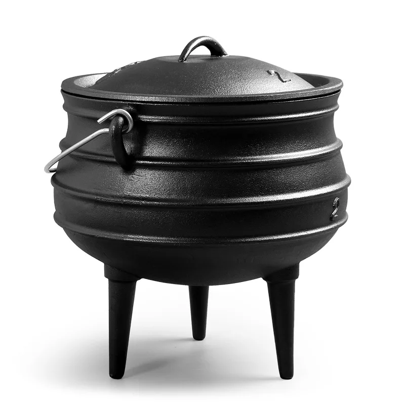 Factory Wholesale cast iron pressure cooker camping pot Enameled Cast iron cauldron poland Pressure soup Pot with Three Legs