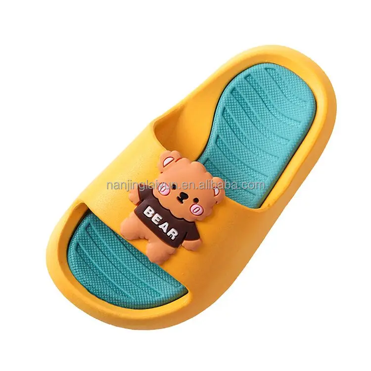 
New bear children slippers baby home soft - soled indoor/outdoor thick slippers cartoon bathroom slippers 