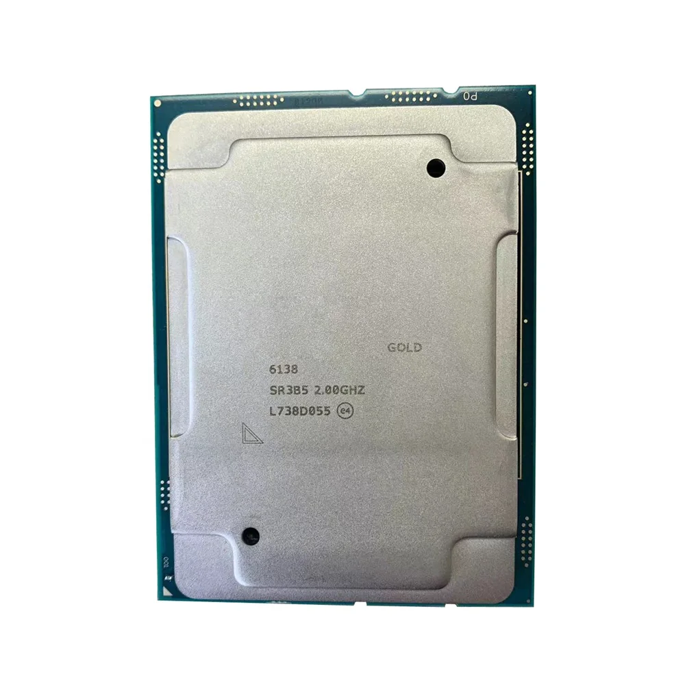 for Xeon Gold 6138 Processor Server CPU 20 Cores 40 Thread 27.5M 125W Cache, 2.00 GHz CD8067303406100 SR3B5 Secondhand