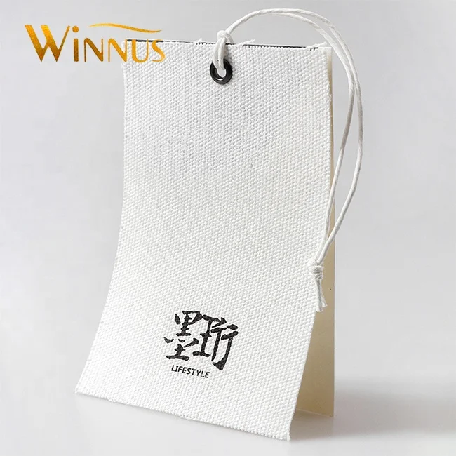 custom logo print clothes cloth fabric swing ticket garment cotton hangtag perfume eco friendly canvas hang tag for clothing