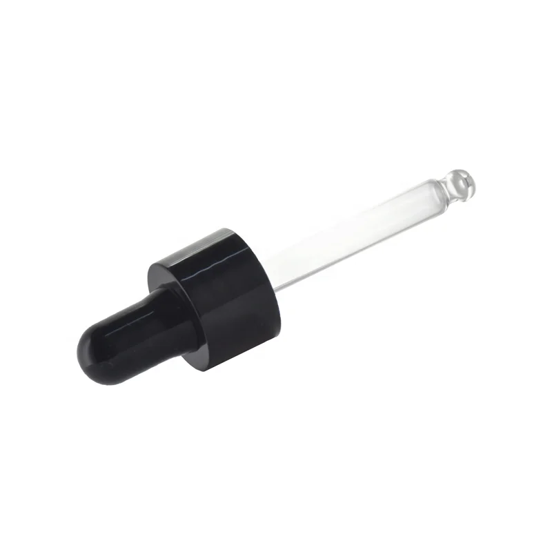 18/410 Plastic Silicone Head Dropper With Glass Pipette For Essential Oil Bottle