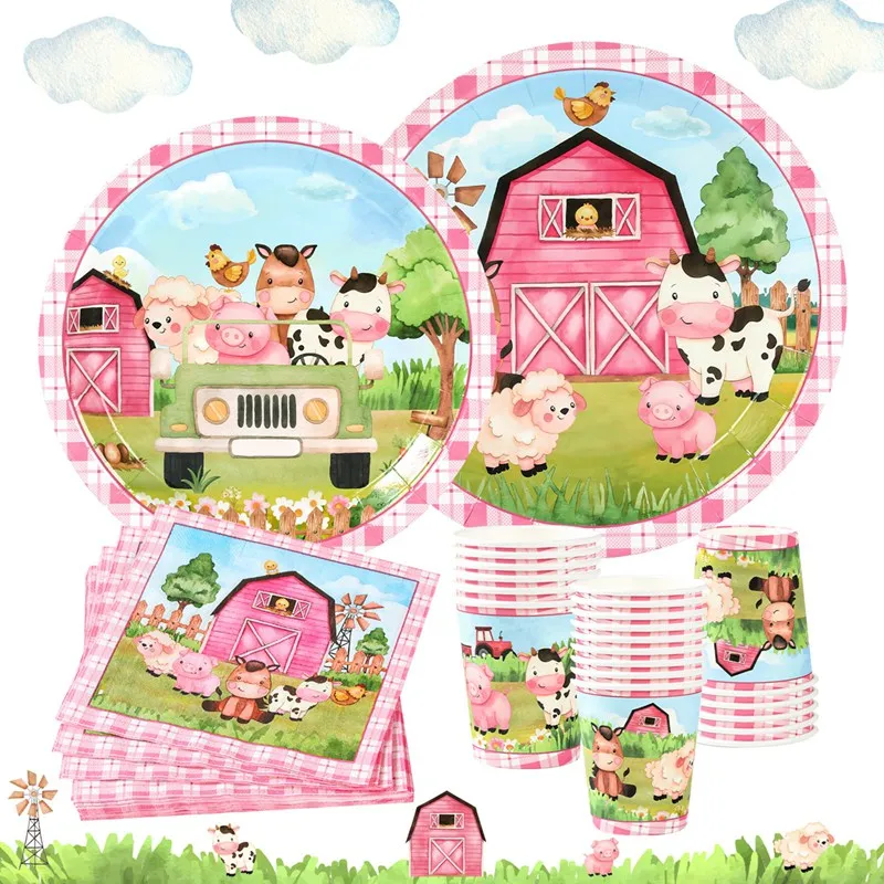 Disposable Tableware Set Paper Plates Napkins Cups Party Supplies Kits For Birthday Graduation Wedding