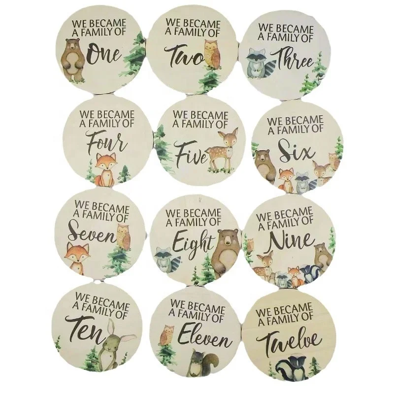 Decoration Europe Pine Wood Folk Art Painted Wooden Swing Tags For Essential Oil Letters Yk Milestone Baby Milestone CardsCards
