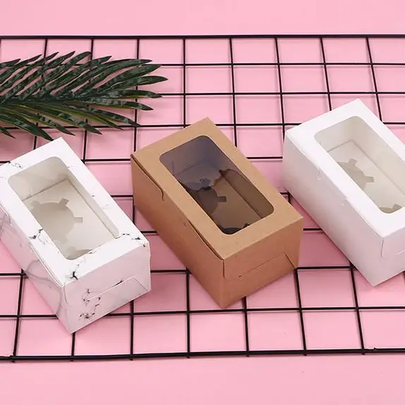 Wholesale Muffin Cake Baking Packing Box Cardboard Paper Folding Gift Boxes for Cupcakes
