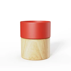 DHPO Custom logo water cup ceramic coffee mug with bamboo bottom Strong magnetic design wooden porcelain mug