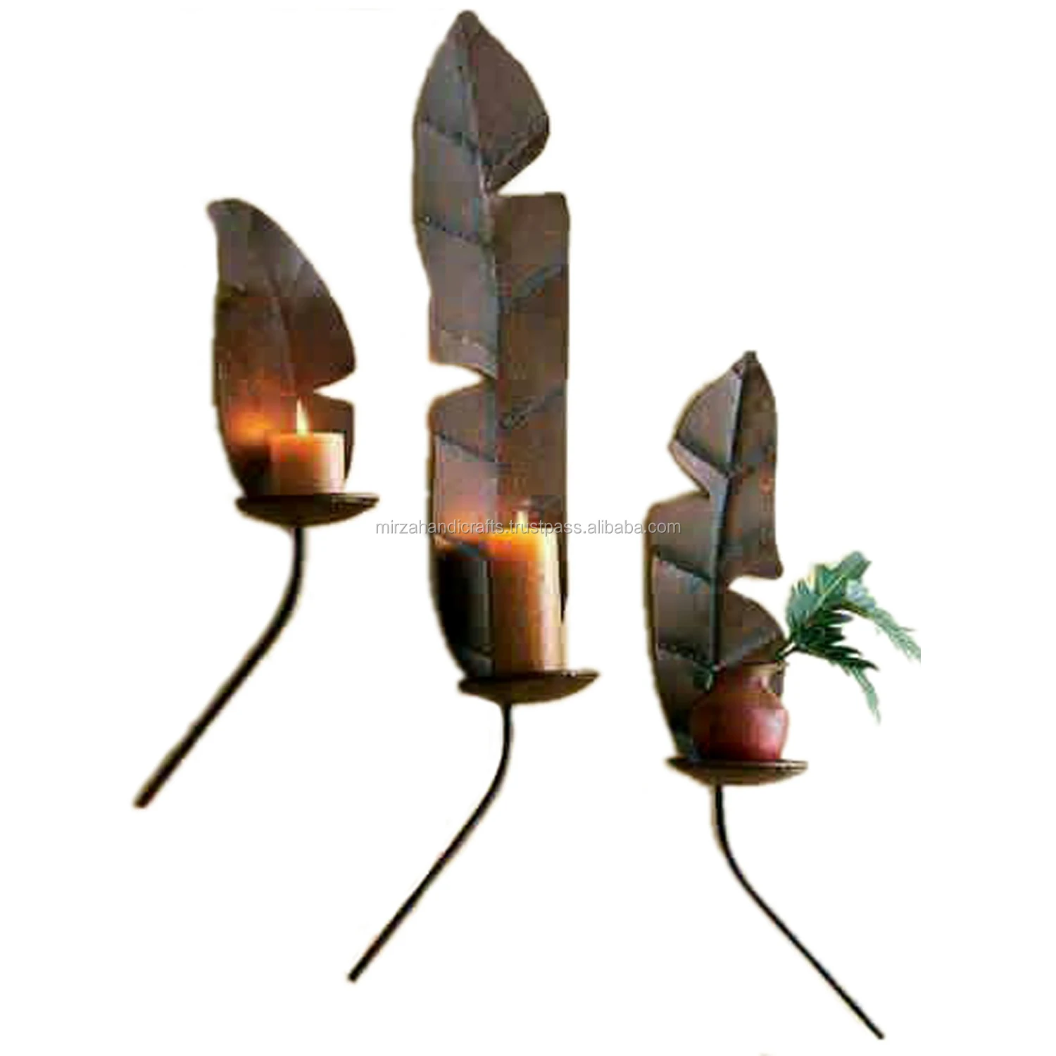 Hand Painted Metal Leaves Wall Decor Home Decoration