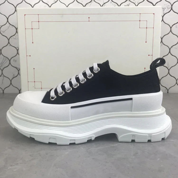 Original Logo Designer Luxury Alexzander Queen Canvas Thick Soles Net Cloth Casual Walking Tennis Shoes Sneakers Women