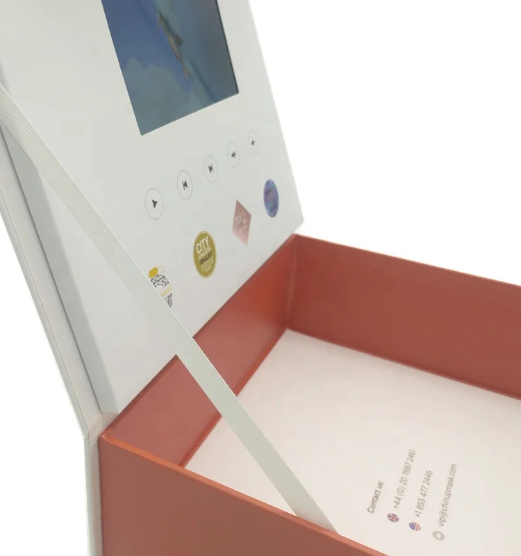 Luxurious Lcd Digital Screen Video Presentation Box for Gift Wedding Commerical