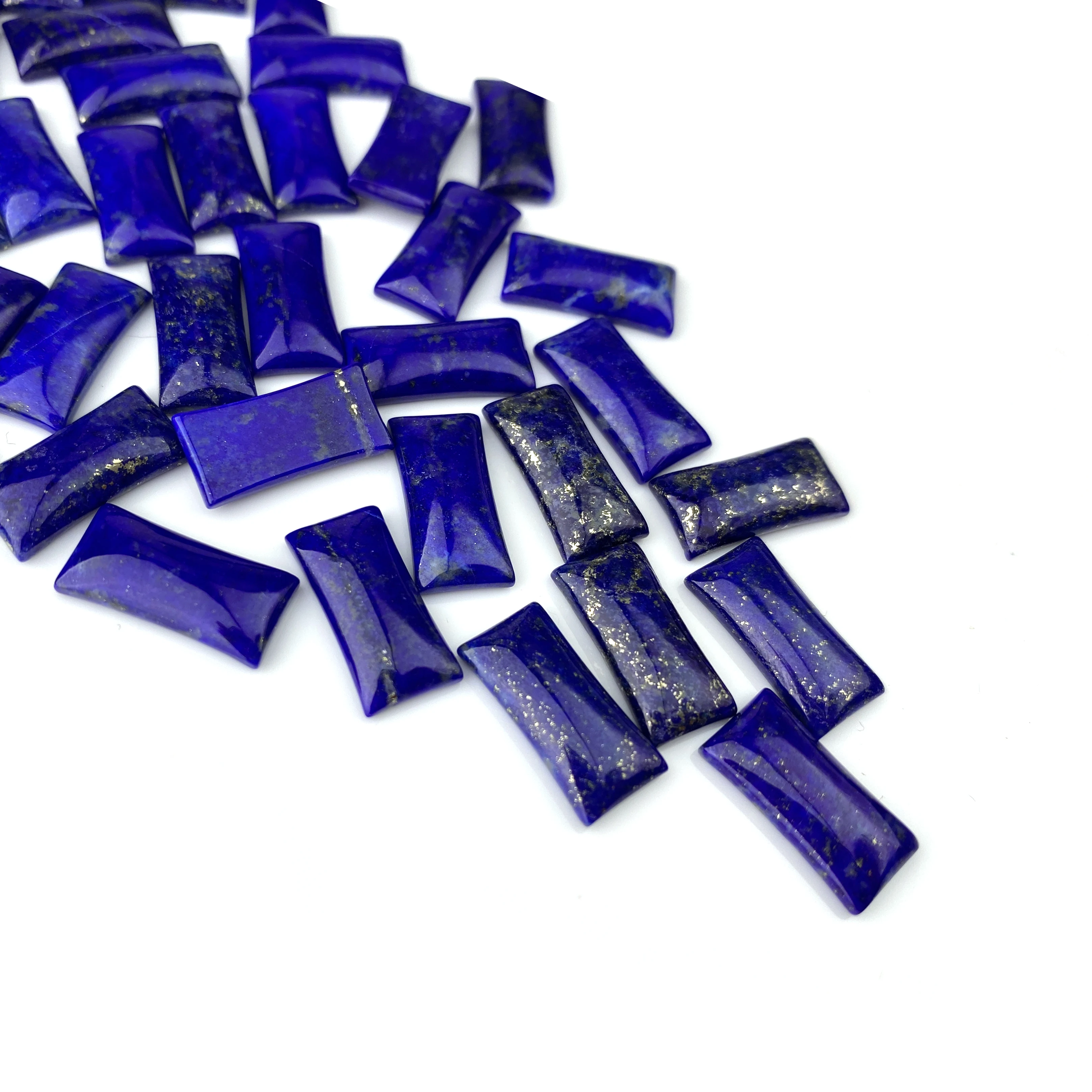 Natural Lapis Lazuli Gems Custom Cut Size Shape Wholesale High Quality Rectangle Loose Cabochon Gemstone Lapis Lazuli
