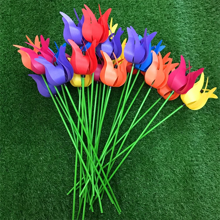 Simulation flower windmill forest ground ornament can rotate flower windmill