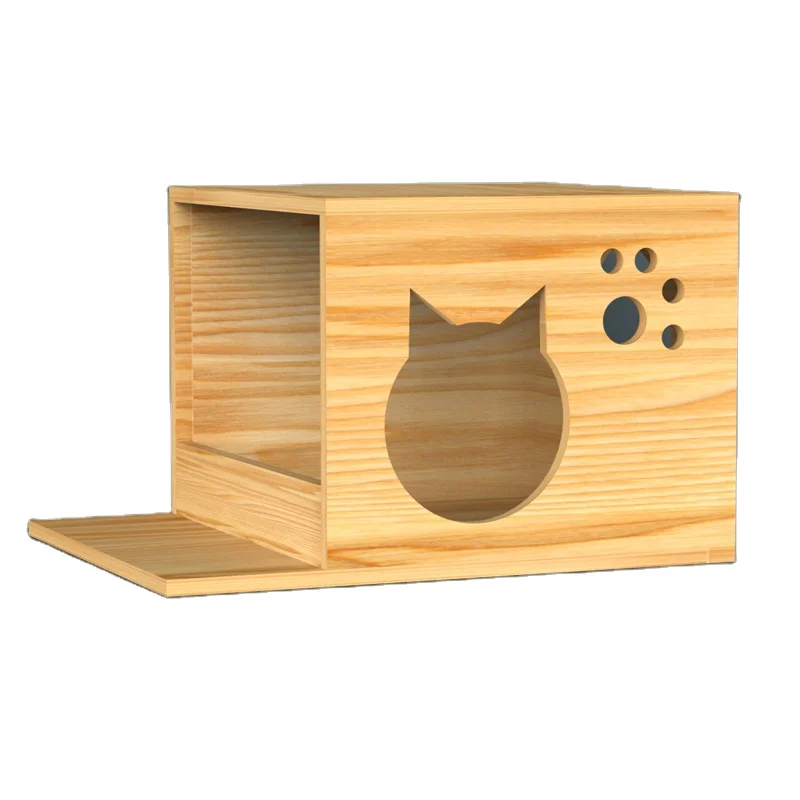 Wall Mounted Cat Bed Shelves Wall Cat Bridge and Wood Cat Tree Furniture