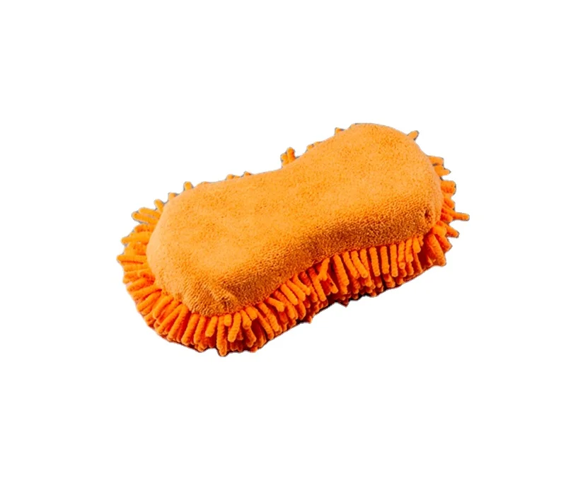 Microfiber Chenile Mesh Wash Sponge 2 in 1  Car Cleaning Sponge Multipurpose Non-Scratch Microfiber Cleaning Sponge