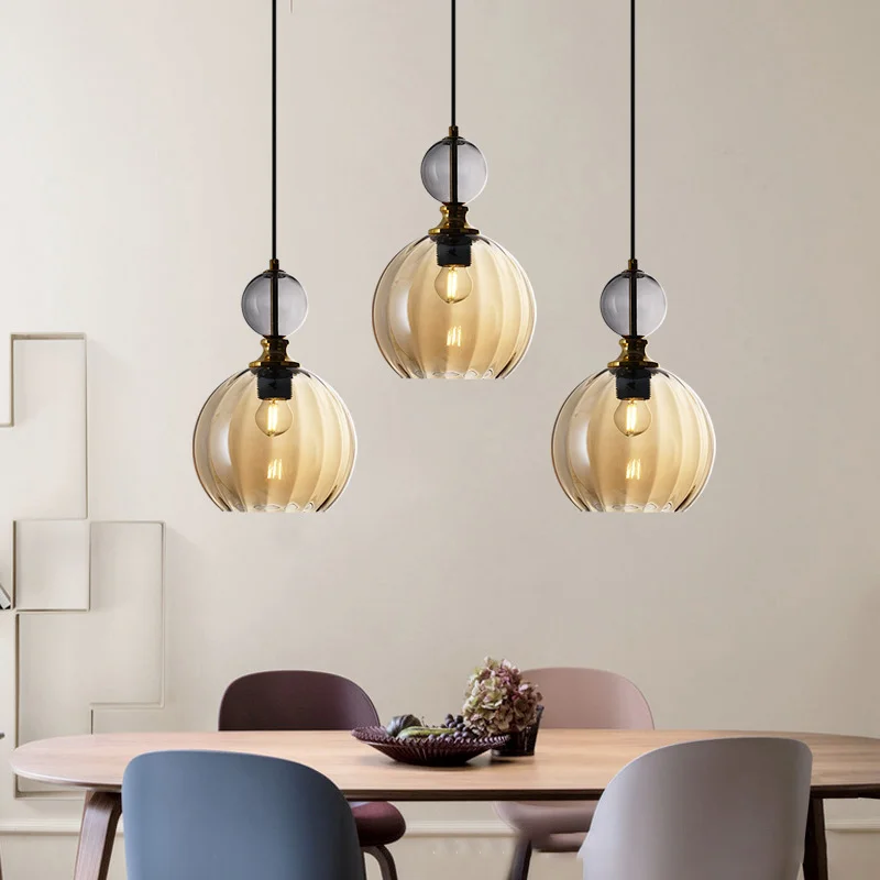 Nordic Kitchen Lights Ceiling Pendant Lamp Modern Coloured Glass Pendant Light Feather Chandelier For Bedroom Dining Room