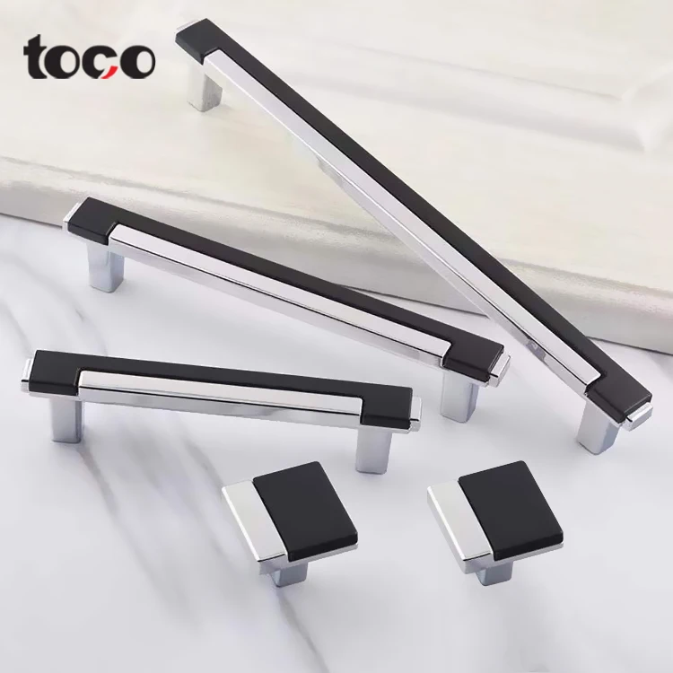 Toco morden cabinet hardware solid handle ZINC furniture door handle drawer pull and knobs
