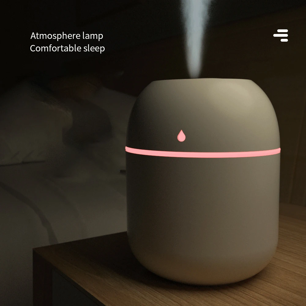 H2o 220ml Usb Led Colorful Lights Cool Mist Humidifiers Diffuser Portable Car Air Humidifier USB Plug Mini Humidifier Manual Y&S