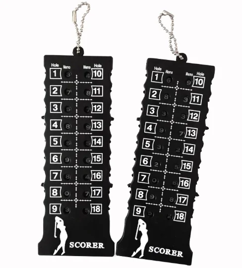 18-луночный черный Портативный счетчик очков для гольфа удобный карт и держатель