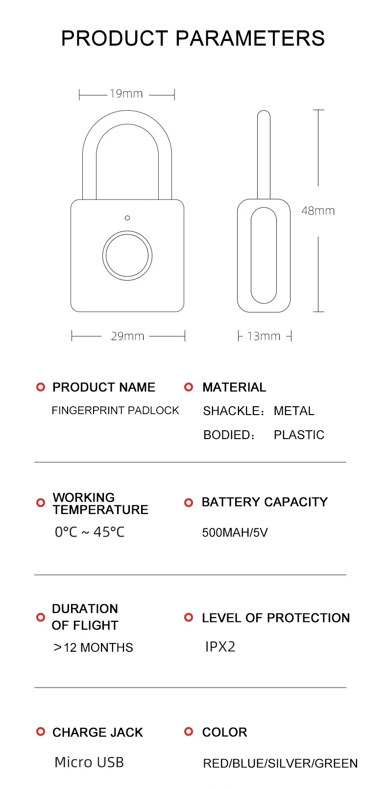 Locker Cabinet ElectronLock Drawer fingerprint padlock Unlock Smart Lock Imported Chip Office Anti-theft Lock