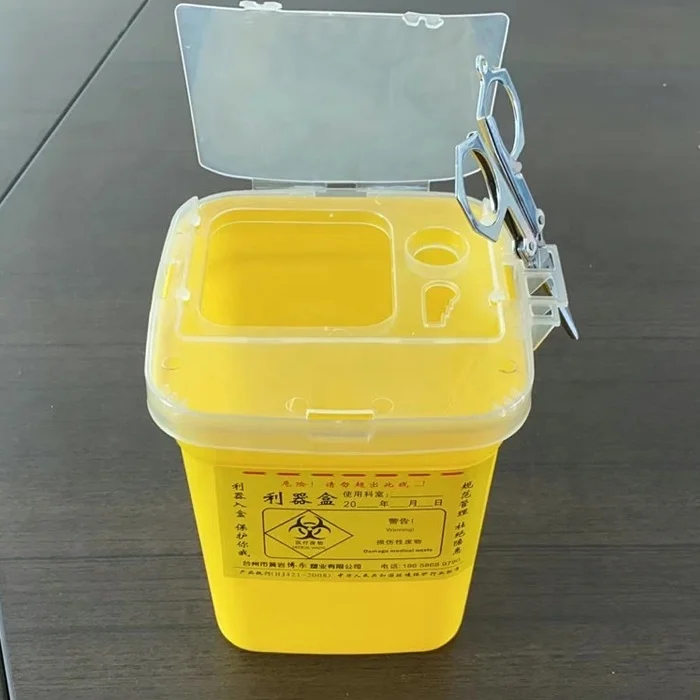 Syringes Disposal Portable 1L Medical Waste Safety Bin Tattoo Needle Box Sharp Container