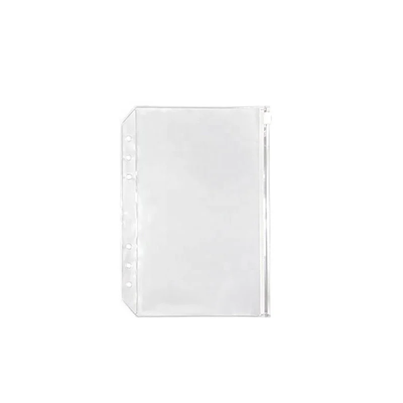 A6 Binder Pockets 6 Holes Budget Cash Envelopes Clear Zipper Folders Loose Leaf Bags Waterproof Pvc Document Pouch Filing Bags