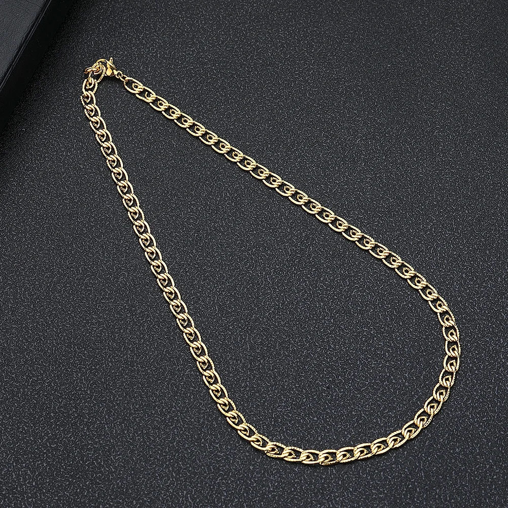 VEROMCA Stainless Steel Fashion Jewelry Necklace  Women Chain Gold Plated Custom Necklaces