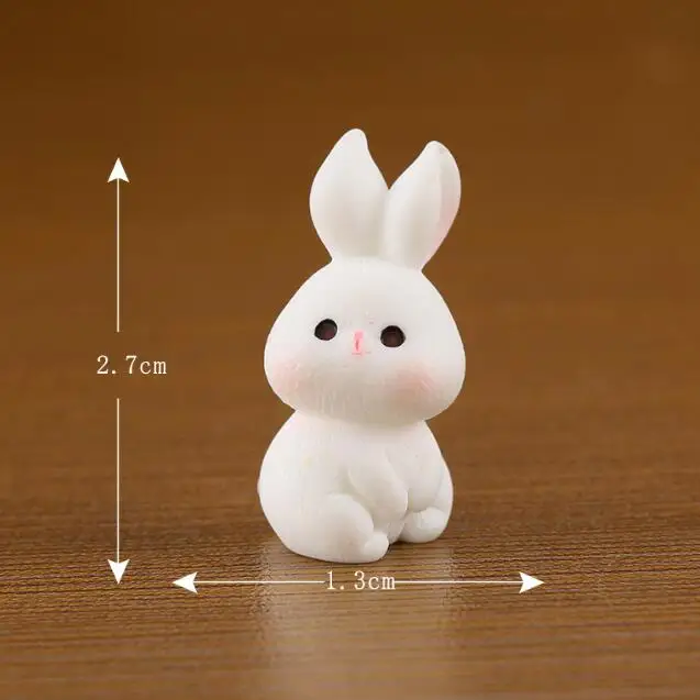 Wholesale Cute Resin Rabbits Charms Miniature Animals Charms Landscape Decoration Accessories