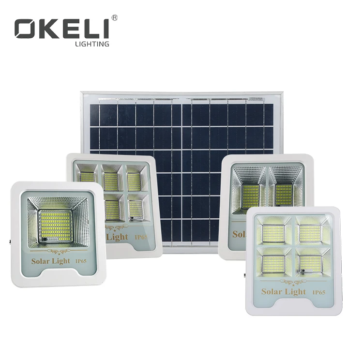 OKELI High Power Stadium Lighting Square IP65 Outdoor Waterproof 50W 100W 200W 300W Solar Led Flood Light