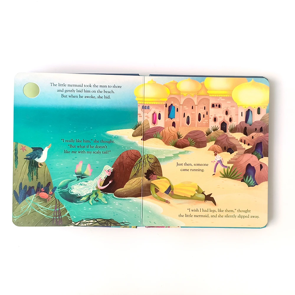 Custom Print Story Book Series Hardcover The Little Mermaid Children Picture pop up lift the flap books Set
