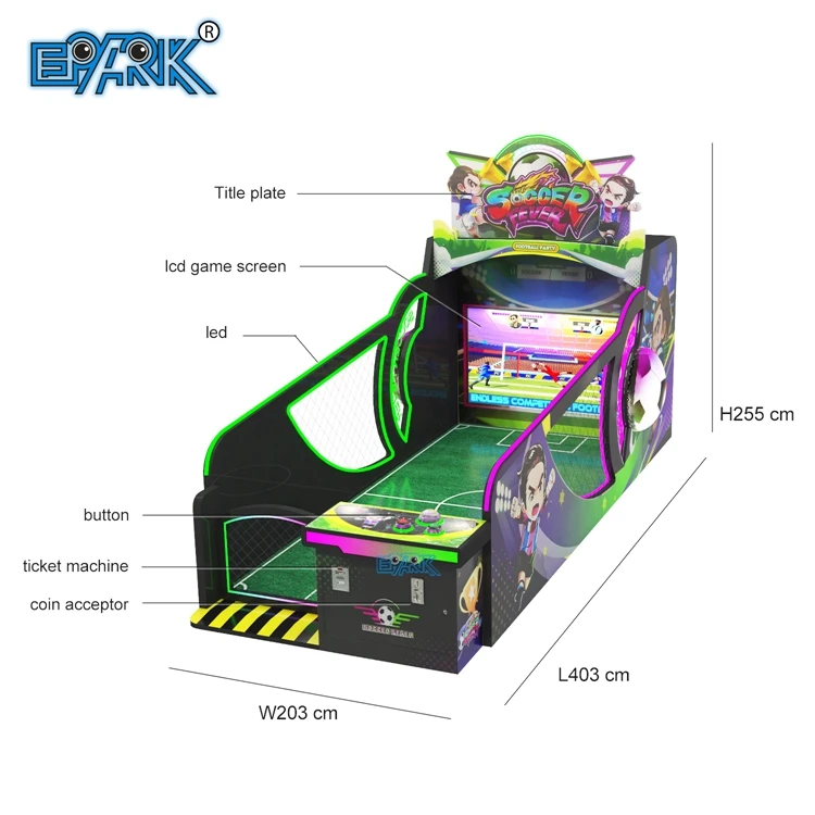 Amusement Park Kids Coin Operated Happy Baby Shooting Football Soccer Game Machine