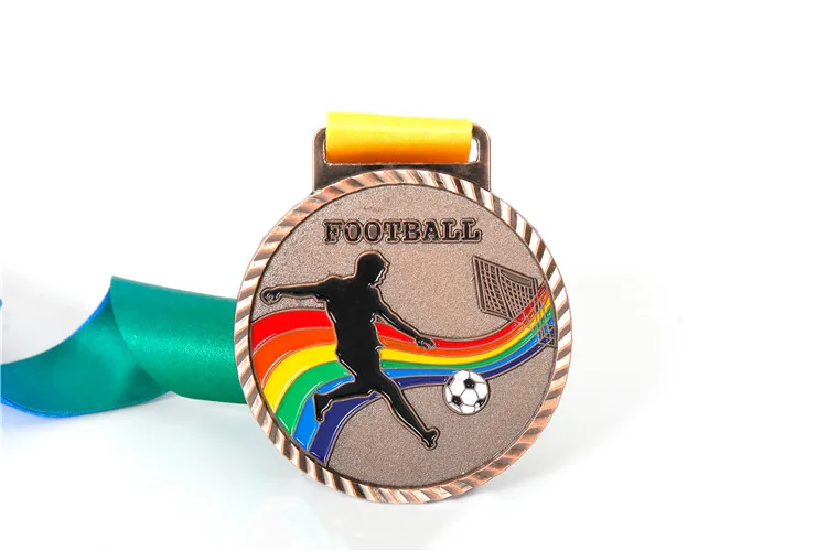 Custom Logo Fashion Design Metal Badminton Soccer Military Medals With Ribbon Sports Medal