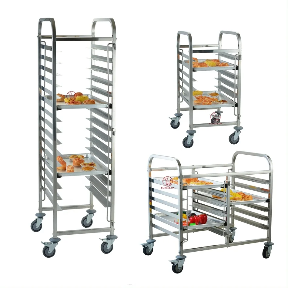 Factory price Hotel Equipment Kitchen Bread Cooling Baking Tray Rack 1/1GN PanCatering Carts Mobile Bakery Cooling Rack Trolley