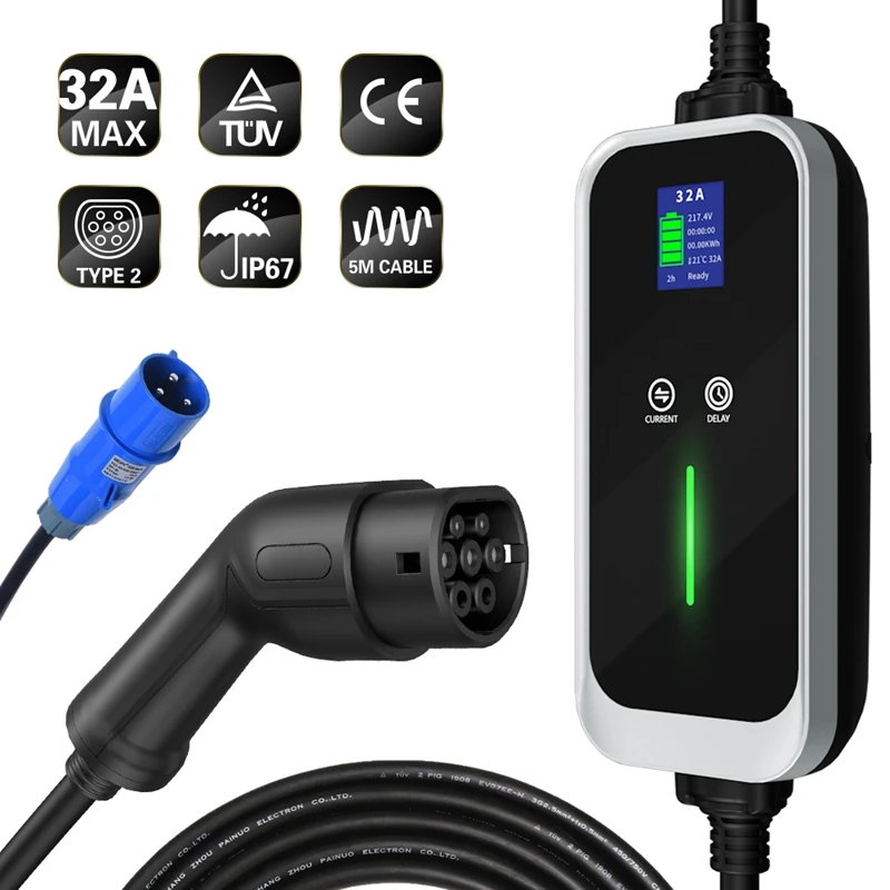 Оптовая продажа популярное портативное зарядное устройство ev 7kw 32a тип 1 2 мобильный