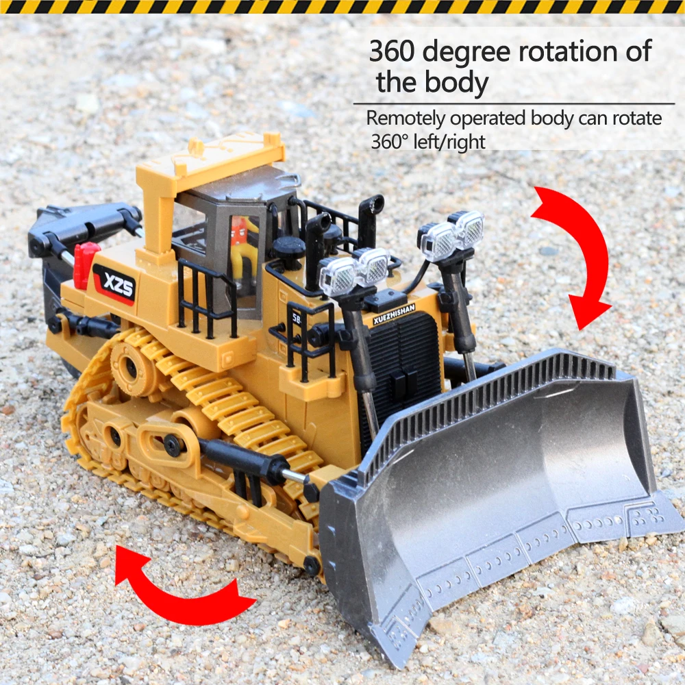 9CH 2.4Ghz RC Bulldozer Truck Remote Control Engineering Vehicle