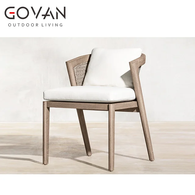 New Design Outdoor Furniture Modern Style Hotel Patio Leisure Solid Teak Wood Side Chair