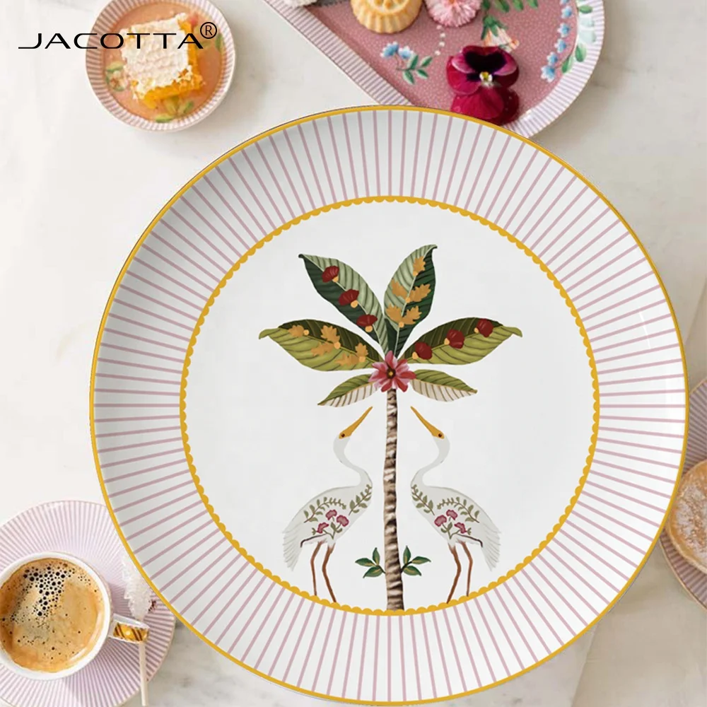 Bone china tea cup and saucer flower pot porcelain tea set cup and saucer with milk jug and sugar bowl tableware