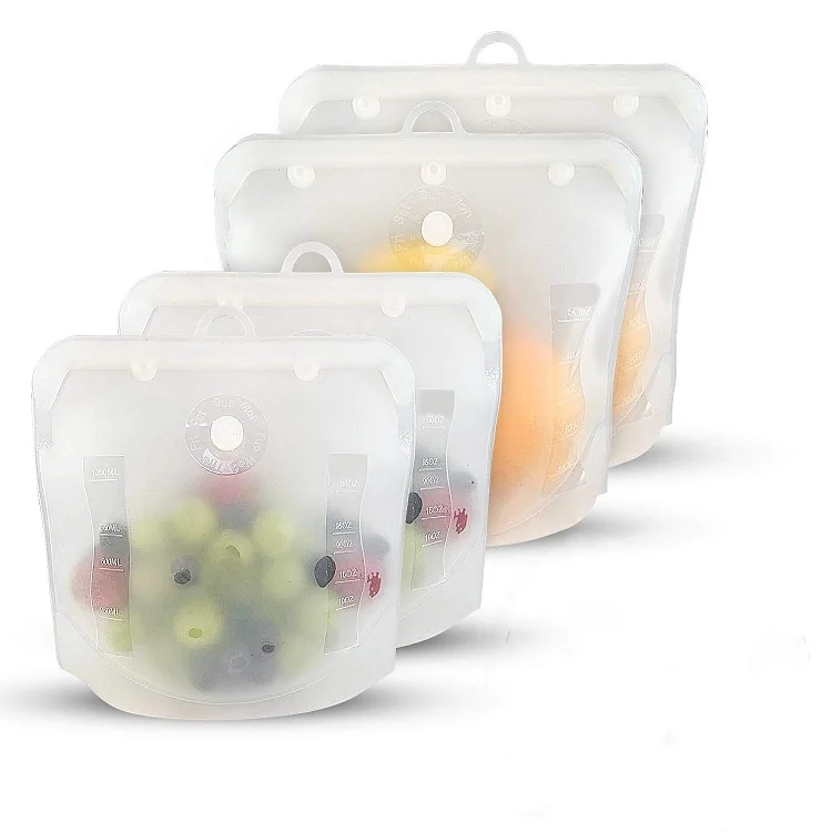 Custom Logo Silicone Reusable Keeping Fresh Kitchen Rubber Versatile Food Storage Bag