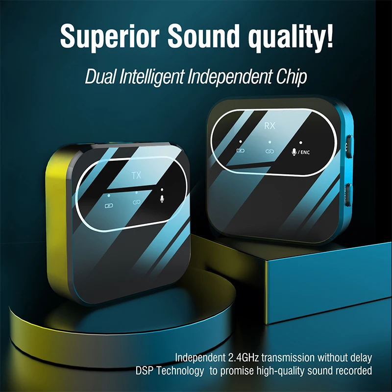WONEW New Dsp system Noise Reduction Tiny Media Zoom Meeting Wireless Lavalier Microphone Kit with 3.5mm camera phone cable