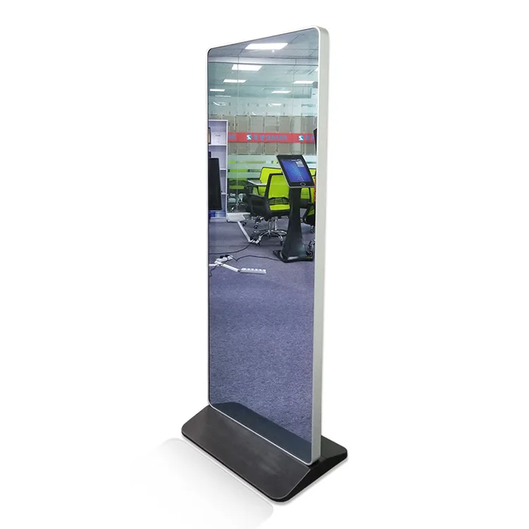 Floor Standing Full Brightness Interactive Magic Mirror Ads Player Multi Touch Screen Kiosk for Clothing Experience Center